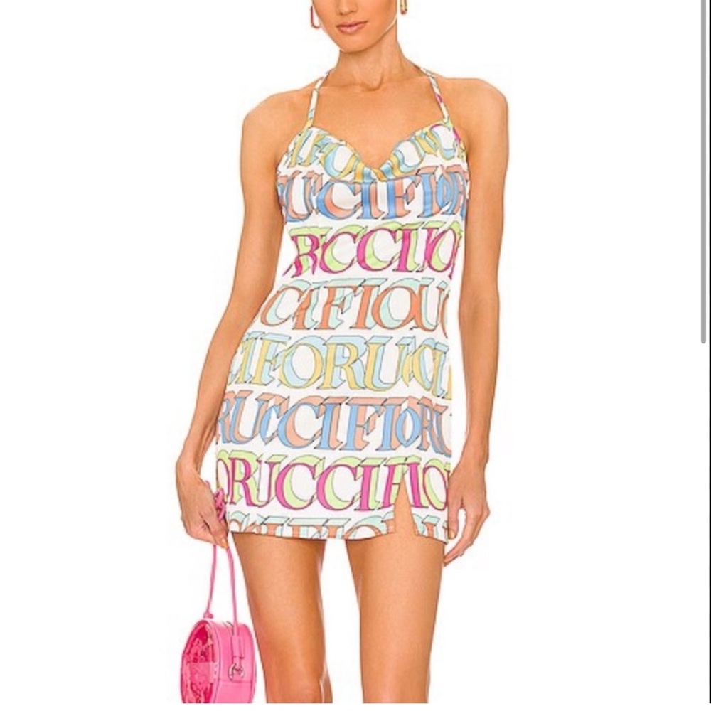 NWT ~ FIORUCCI / Logo Print Mini Dress in Multi